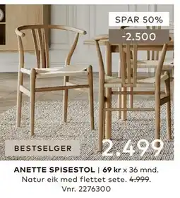 Skeidar ANETTE SPISESTOL tilbud