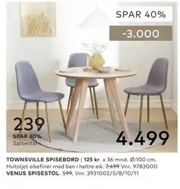 Skeidar TOWNSVILLE SPISEBORD tilbud