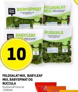 Bunnpris FJELDSALAT MIX, BABYLEAF MIX, BABYSPINAT OG RUCCULA tilbud