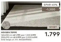 Skeidar HOVDEN TEPPE tilbud