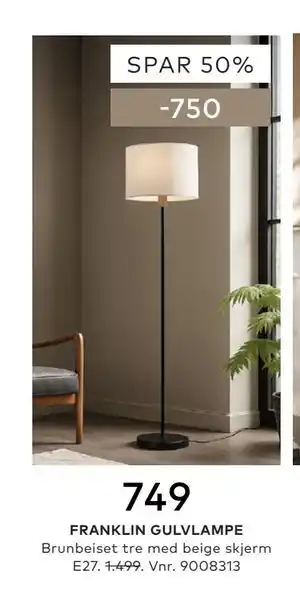 FRANKLIN GULVLAMPE