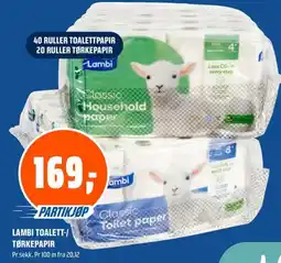 Coop Obs Lambi toalett-/ tørkepapir tilbud