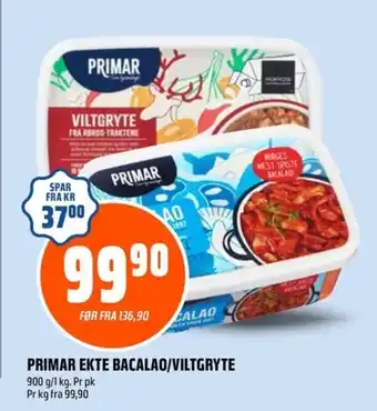 Primar ekte bacalao/viltgryte