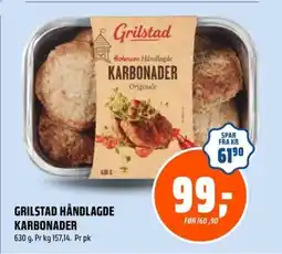 Coop Obs Grilstad håndlagde karbonader tilbud