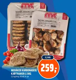 Coop Obs Meråker karbonader/ kjøttkaker 2.5kg tilbud