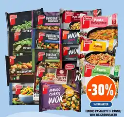 Coop Obs Findus pasta/pytt i panne/ wok og grønnsaker tilbud