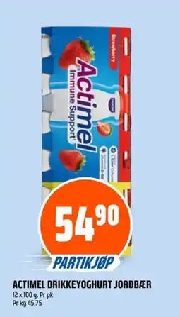 Coop Obs Actimel drikkeyoghurt jordbær tilbud