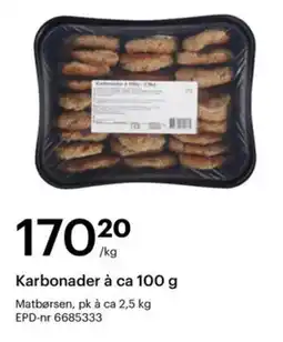 Storcash Karbonader à ca 100 g tilbud