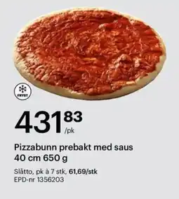 Storcash Pizzabunn prebakt med saus tilbud