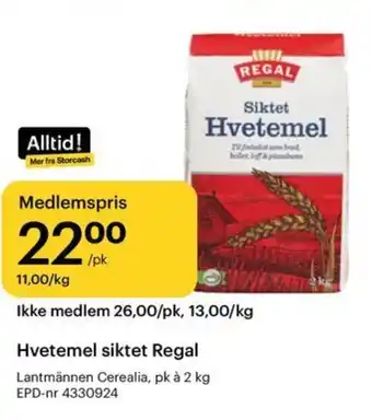Hvetemel siktet Regal