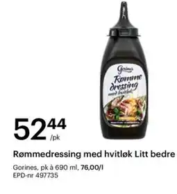 Storcash Gorines Rømmedressing med hvitløk Litt bedre tilbud