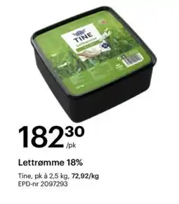 Storcash Tine Lettrømme 18% tilbud