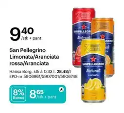 Storcash San Pellegrino Limonata/Aranciata rossa/Aranciata tilbud