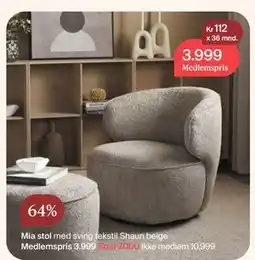 Møbelringen Mia stol tilbud