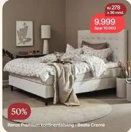 Møbelringen Røros Premium kontinentalseng i Beate Cremè tilbud