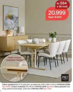 Møbelringen Collum spisebord tilbud