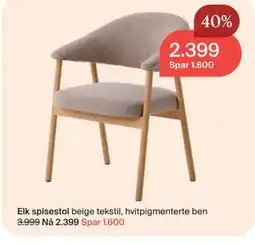 Møbelringen Elk spisestol tilbud