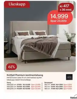 Møbelringen Kvitfjell Premium kontinentalseng tilbud