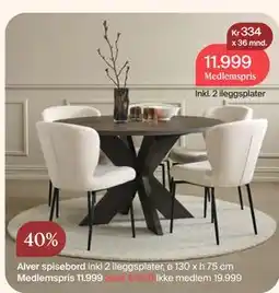 Møbelringen Alver spisebord tilbud