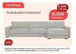 Møbelringen Maemo 4-seter med divan tilbud