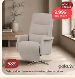 Møbelringen Galaxy Moon lenestol m/fothviler i Hannah straw tilbud