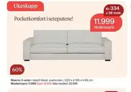 Møbelringen Maemo 3-seter tilbud