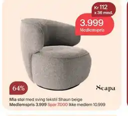 Møbelringen Mia stol tilbud