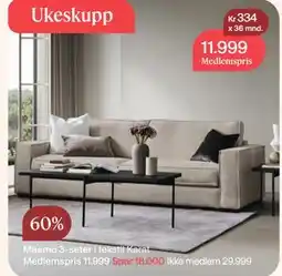 Møbelringen Maemo 3-seter tilbud