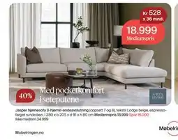 Møbelringen Jasper hjørnesofa tilbud