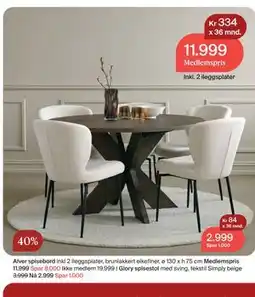 Møbelringen Alver spisebord tilbud
