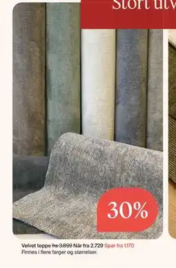 Møbelringen Velvet teppe tilbud