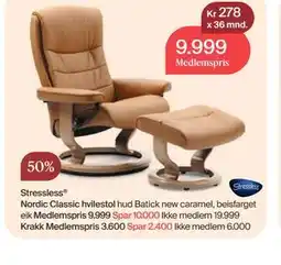 Møbelringen Stressless Nordic Classic hvilestol tilbud