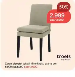 Møbelringen Zara spisestol tilbud