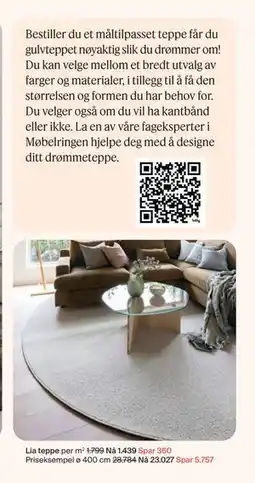 Møbelringen Lia teppe tilbud