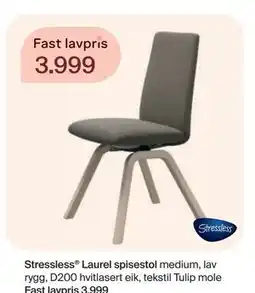 Møbelringen Stressless Laurel spisestol medium, lav rygg tilbud