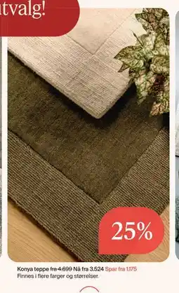 Møbelringen Konya teppe tilbud