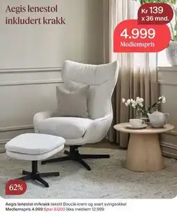 Møbelringen Aegis lenestol tilbud