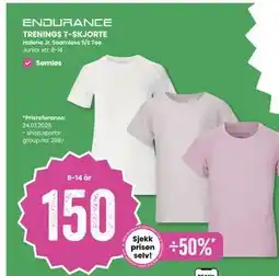 Sport Outlet ENDURANCE TRENINGS T-SKJORTE tilbud