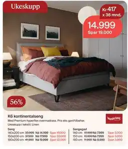 Møbelringen K6 kontinentalseng tilbud