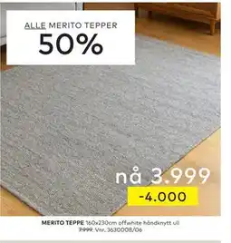 Skeidar ALLE MERITO TEPPER tilbud