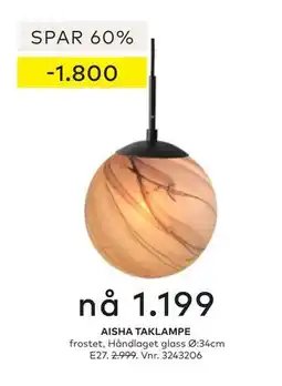 Skeidar AISHA TAKLAMPE tilbud