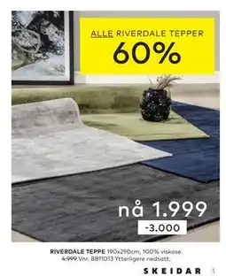 Skeidar RIVERDALE TEPPE tilbud