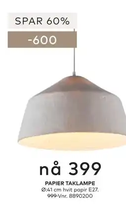 Skeidar PAPIER TAKLAMPE tilbud