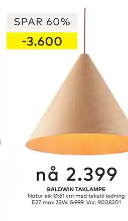 Skeidar BALDWIN TAKLAMPE tilbud