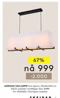 Skeidar ADRIANA TAKLAMPE tilbud