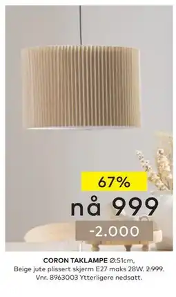 Skeidar CORON TAKLAMPE tilbud