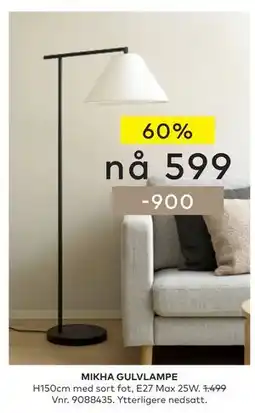 Skeidar MIKHA GULVLAMPE tilbud