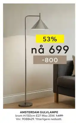 Skeidar AMSTERDAM GULVLAMPE tilbud