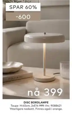 Skeidar DISC BORDLAMPE tilbud