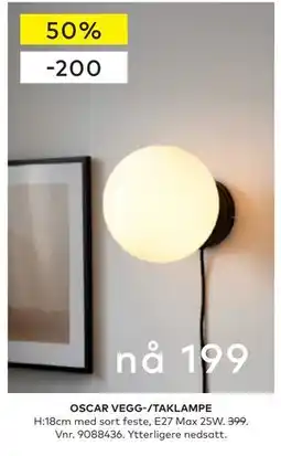 Skeidar OSCAR VEGG-/TAKLAMPE tilbud